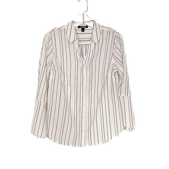 🟢Roz & Ali Ivory Bell Sleeve Button Down Blouse S - Picture 1 of 9
